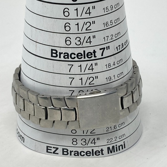 Reebok Watch Men 39mm Silver Tone Blue Dial Day Date WR 50M New Battery 8.25" - Picture 10 of 15